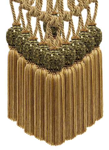DÉCOPRO Raja Collection Beautiful Curtain & Drapery Tassel Tieback with Ornamental Antique Head, Tassel Length 10