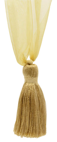 DÉCOPRO Elegant Organza Ribbon Curtain and Drapery Tassel Tieback, Tassel Length 4