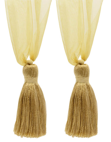 DÉCOPRO Elegant Organza Ribbon Curtain and Drapery Tassel Tieback, Tassel Length 4