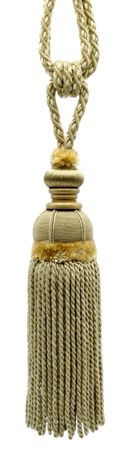 DÉCOPRO Luxurious Bullion Curtain Tassel Tieback - Elegant Drapery Accessory, Large, Tassel Length 12" (30.5cm), Spread 26" (66cm) # TBPLUSH12 Iceberg Blue #RB02 (Light Blue, Blue Green, White Gold) | Set of 2 - DecoPro