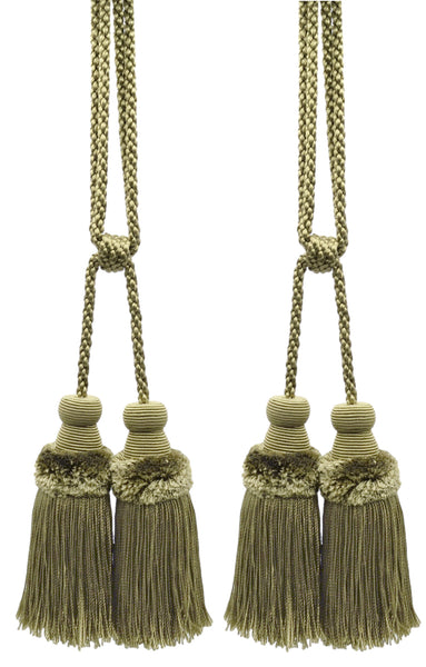DÉCOPRO Beautiful Plush Curtain and Drapery Double Tassel Tieback, Tassel Length 3