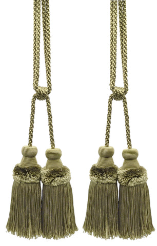 DÉCOPRO Beautiful Plush Curtain and Drapery Double Tassel Tieback, Tassel Length 3