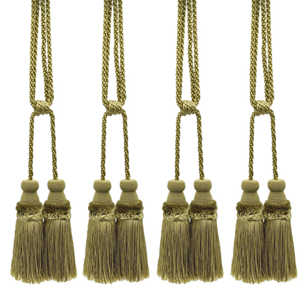 DÉCOPRO Beautiful Plush Curtain and Drapery Double Tassel Tieback, Tassel Length 3