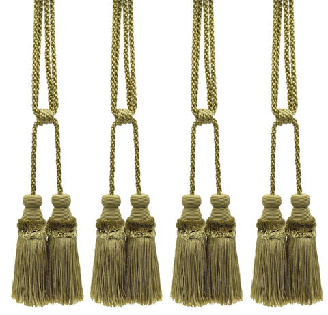 DÉCOPRO Beautiful Plush Curtain and Drapery Double Tassel Tieback, Tassel Length 3