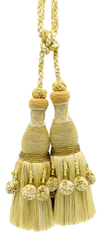 DÉCOPRO Marrakesh Collection Tassel Curtain and Draperys with Beaded Poms Tassel Tieback, Tassel Length 10