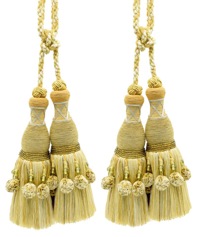 DÉCOPRO Marrakesh Collection Tassel Curtain and Draperys with Beaded Poms Tassel Tieback, Tassel Length 10