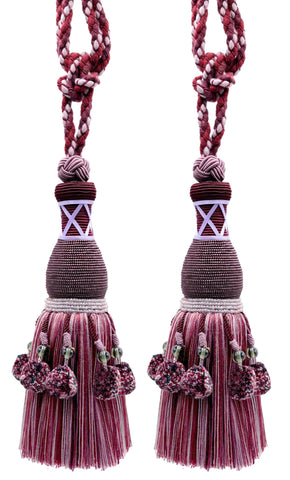 DÉCOPRO Marrakesh Collection Tassel Curtain and Draperys with Beaded Poms Tassel Tieback, Tassel Length 10