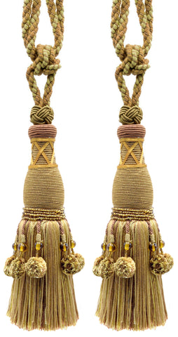 DÉCOPRO Marrakesh Collection Tassel Curtain and Draperys with Beaded Poms Tassel Tieback, Tassel Length 10