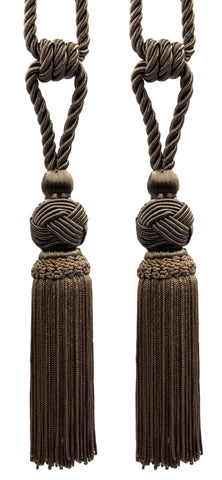 DÉCOPRO Elegant Medium-Sized Chainette Tassel Tieback, Turkish Knot Design - Ideal for Curtains and Draperies, Tassel Length 6