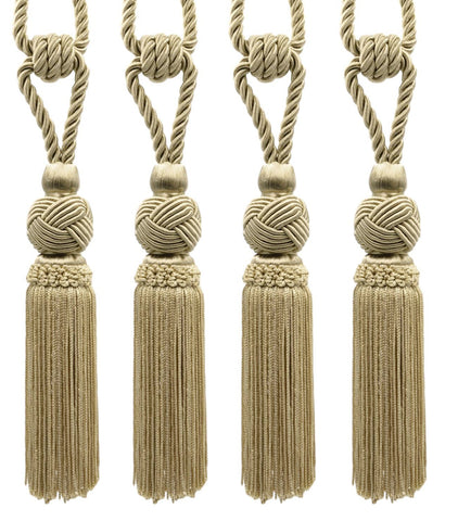 DÉCOPRO Elegant Medium-Sized Chainette Tassel Tieback, Turkish Knot Design - Ideal for Curtains and Draperies, Tassel Length 6