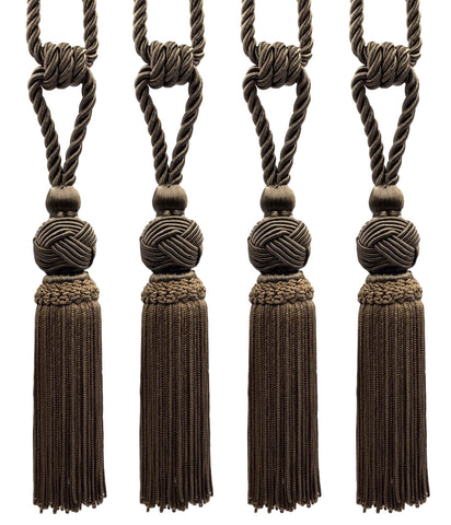DÉCOPRO Elegant Medium-Sized Chainette Tassel Tieback, Turkish Knot Design - Ideal for Curtains and Draperies, Tassel Length 6