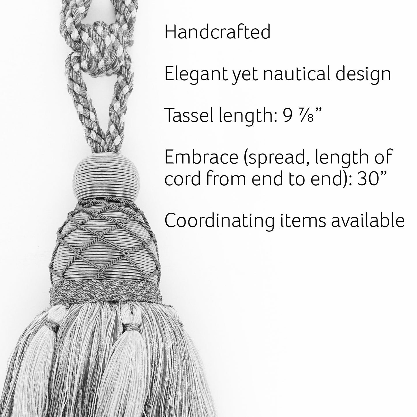 DÉCOPRO Large Beautiful Curtain & Drapery Tassel Tieback with Elegant Net Design, Tassel Length 9 1/2" (24cm), Spread 30" (76cm) # TBV095L Nest Brown #VNT39 (Chocolate Brown, Golden Beige, Light Blue) | Set of 2 - DecoPro