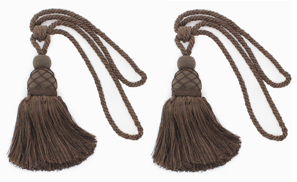 DÉCOPRO Large Beautiful Curtain & Drapery Tassel Tieback with Elegant Net Design, Tassel Length 9 1/2