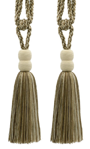 DÉCOPRO Contemporary, Modern Curtain & Drapery Tassel Tieback - Double Ball Design, Tassel Length 9 1/2