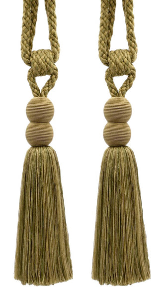 DÉCOPRO Contemporary, Modern Curtain & Drapery Tassel Tieback - Double Ball Design, Tassel Length 9 1/2