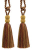 DÉCOPRO Contemporary, Modern Curtain & Drapery Tassel Tieback - Double Ball Design, Tassel Length 9 1/2