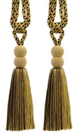 DÉCOPRO Contemporary, Modern Curtain & Drapery Tassel Tieback - Double Ball Design, Tassel Length 9 1/2