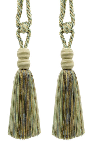 DÉCOPRO Contemporary, Modern Curtain & Drapery Tassel Tieback - Double Ball Design, Tassel Length 9 1/2
