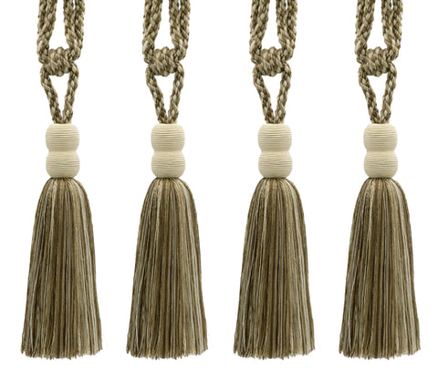 DÉCOPRO Contemporary, Modern Curtain & Drapery Tassel Tieback - Double Ball Design, Tassel Length 9 1/2