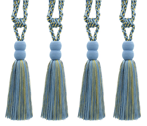 DÉCOPRO Contemporary, Modern Curtain & Drapery Tassel Tieback - Double Ball Design, Tassel Length 9 1/2