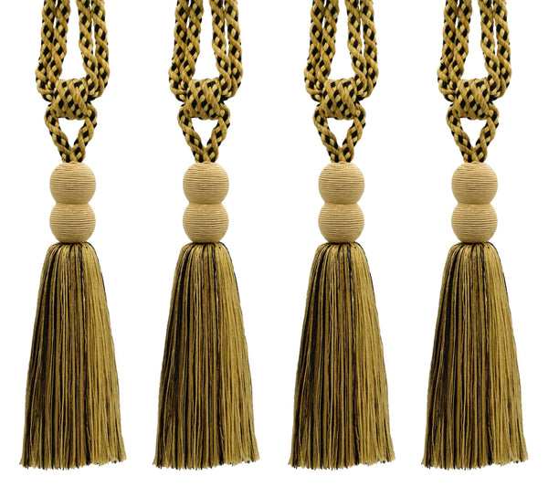 DÉCOPRO Contemporary, Modern Curtain & Drapery Tassel Tieback - Double Ball Design, Tassel Length 9 1/2