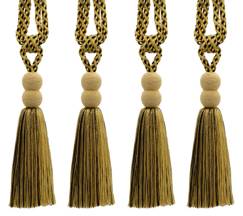 DÉCOPRO Contemporary, Modern Curtain & Drapery Tassel Tieback - Double Ball Design, Tassel Length 9 1/2
