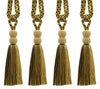 DÉCOPRO Contemporary, Modern Curtain & Drapery Tassel Tieback - Double Ball Design, Tassel Length 9 1/2