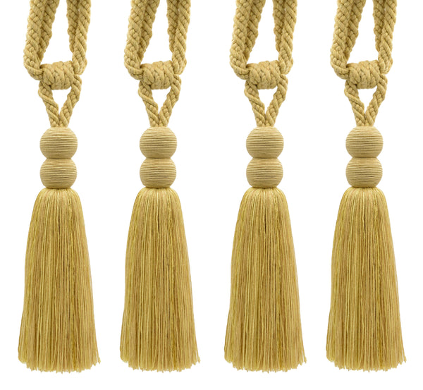DÉCOPRO Contemporary, Modern Curtain & Drapery Tassel Tieback - Double Ball Design, Tassel Length 9 1/2
