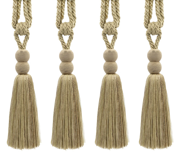DÉCOPRO Contemporary, Modern Curtain & Drapery Tassel Tieback - Double Ball Design, Tassel Length 9 1/2