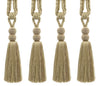 DÉCOPRO Contemporary, Modern Curtain & Drapery Tassel Tieback - Double Ball Design, Tassel Length 9 1/2