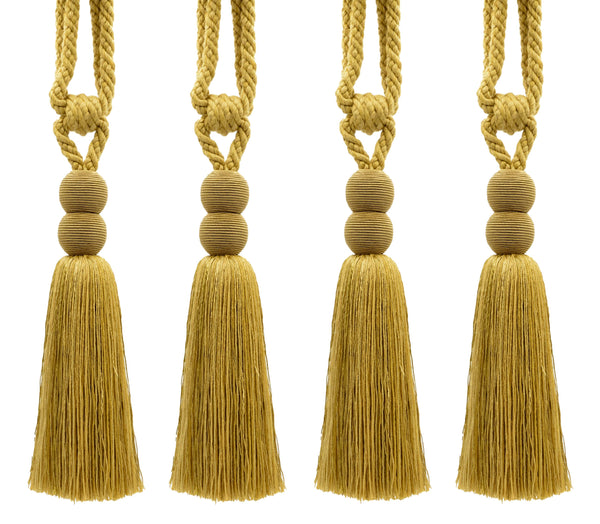 DÉCOPRO Contemporary, Modern Curtain & Drapery Tassel Tieback - Double Ball Design, Tassel Length 9 1/2