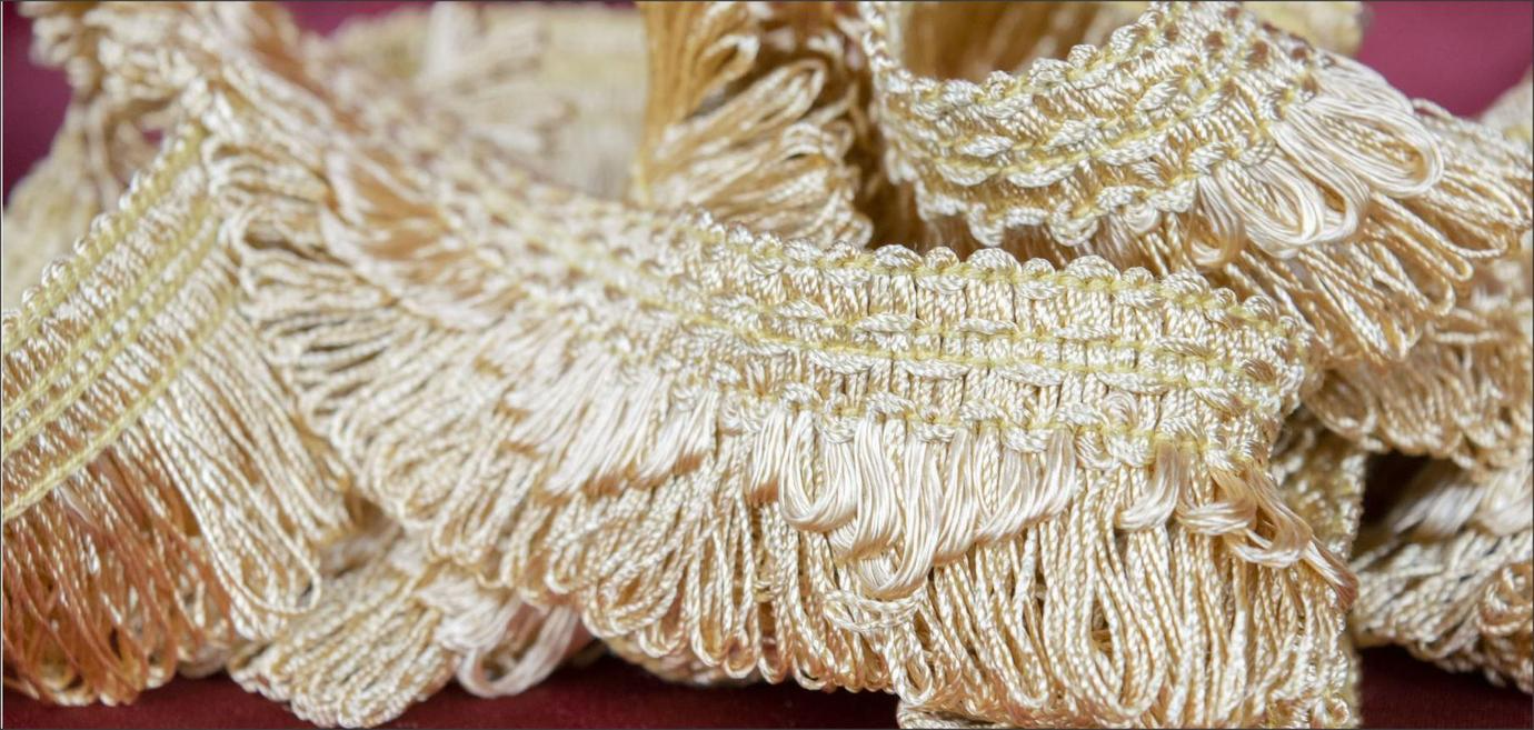 DecoPro Tassel Fringe – Quastenborte In Olivgrün, Gold & Weiß | 7,6 Cm Lang, 1 Yard (91 Cm) | Für Vorhänge, Kissen, Dekoration