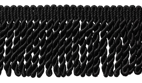 3 Inch Long BLACK Bullion Fringe Trim / Style# BFS3 Color: K9 / Sold By the Yard