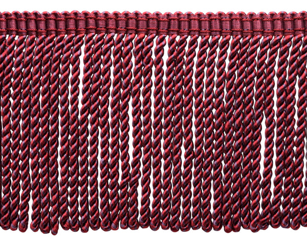 18 Yard Package - 6 Inch Long / Amethyst Plum, Cherry Red Bullion Fringe Trim, Basic Trim Collection / Style# BFMLT6-WVN (7837) / Color: PR22 - Very Berry (54 Ft / 16.5 Meters)