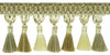 6 Yard Value Pack / Elegant 3 3/4 inch Long Ivory, Light Beige Tassel Fringe / Style# TFH4, Color: White Sands - 4001 (18 Ft / 5.5 Meters)