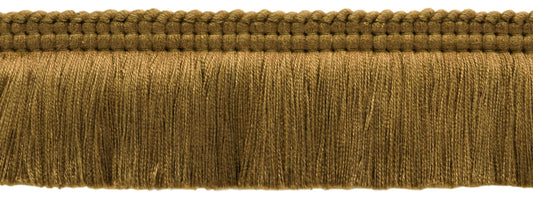2" long (5cm) Basic Solid Collection Brush Fringe Trim (0200SB) | Sold By The Yard (36"/3 ft/0.9m), #E03 / Warm Red Brown - DecoPro