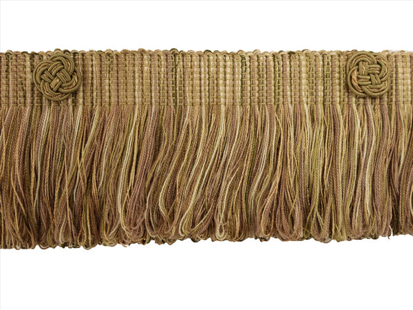 5 Yard Value Pack of Beige, Olive Green, Champagne Baroque Coll 3 Inch Loop Fringe W/Rosette Style# 3LFBR Color: WINTER MEADOW - 6939 (15 Ft / 4.5 Meters)