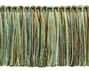 18 Yard Package - Brown, Bright Green, White, Teal 3 inch Brush Fringe Style# 0300RWBPU Color: Cocoa Lime - VL12 (16.5 M / 54 Ft)