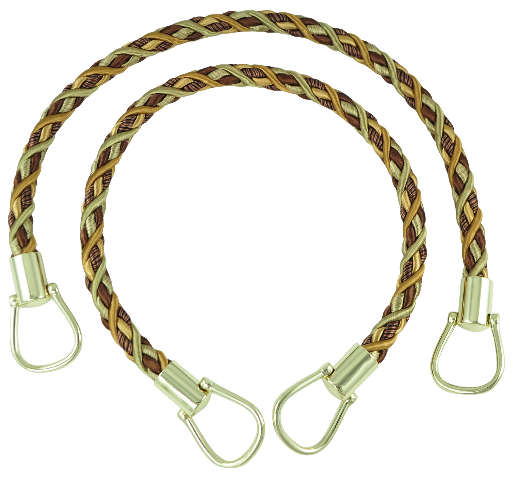 Pair of Elegant BROWN GOLD Curtain & Drapery Rope Tiebacks, 18 inch Long, Approx. 1/2 inch Thick, Style# BRTBM Color# GOLDEN CHESTNUT - 5207 - DecoPro