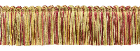 Camel Gold, Old Gold, Cherry, Wine, Artichoke, Honey Dew Duke Collection Brush Fringe 1 3/4 inch Long Style# 0175DKB Color: Cornucopia - N47 (Sold by The Yard)