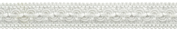 Vintage 1 Inch (2.5cm) Wide Bright White Gimp Braid Trim / Style# 0100SG / Color: First Snow - A1 / 10 Yards / 9.1 Meters