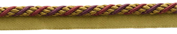 Medium Black Cherry Red, Camel Beige, Purple 1/4 inch Alexander Collection Lip Cord / Style# 0025AX / Color: Cerise - LX09 (Sold by The Yard)