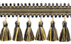 5 Yard Value Pack / 3 3/4 inch Ribbon Tassel Fringe / Style# RTF0375, Color: Chocolate Brown, Gold, Black, Straw - 21768 / 15 Ft / 4.6 Meters