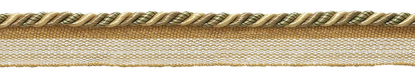 Small Beige, Olive Green, Champagne Baroque Collection 3/16 inch Cord with Lip Style# 0316BL Color: WINTER MEADOW - 6939 (Sold by The Yard)