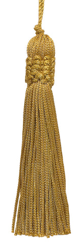 Set of 10 Antique Gold Crown Head Chainette Tassel, 4 Inch Long with 2 Inch Loop, Basic Trim Collection Style# CT04 Color: Gold - C4