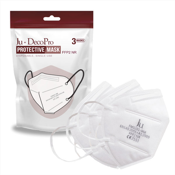 Pack of 3 Disposable KN95 Face Masks, Mouth & Nose Safety Protection, 5-Layer Filter Barrier / Manufactured for and Sold Exclusively by DecoPro / Specified by FDA on EUA List / KN95c
