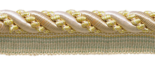 9 Yard Value Pack Large Ivory, Yellow Gold 7/16 inch Imperial II Lip Cord Style# 0716I2 Color: WINTER SUN - 4874 (27 Ft / 8.2 Meters)