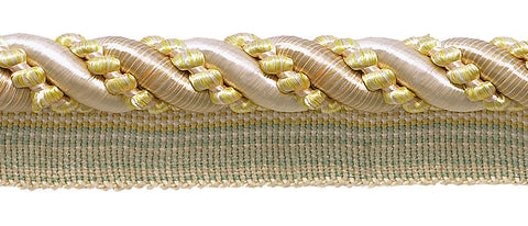 9 Yard Value Pack Large Ivory, Yellow Gold 7/16 inch Imperial II Lip Cord Style# 0716I2 Color: WINTER SUN - 4874 (27 Ft / 8.2 Meters)
