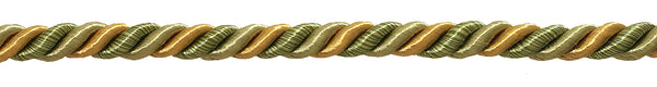 10 Yard Pack of Medium Olive Gold Baroque Collection 5/16 inch Decorative Cord Without Lip Style# 516BNL Color: GOLDEN OLIVE - 1755 (30 Ft / 9 Meters)