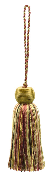 Decorative 4 inch Tassel / Cherry Red, Camel Beige, Clay / Veranda Collection / Style# VTS / Color: Cranberry Taupe - VNT21, Sold Individually